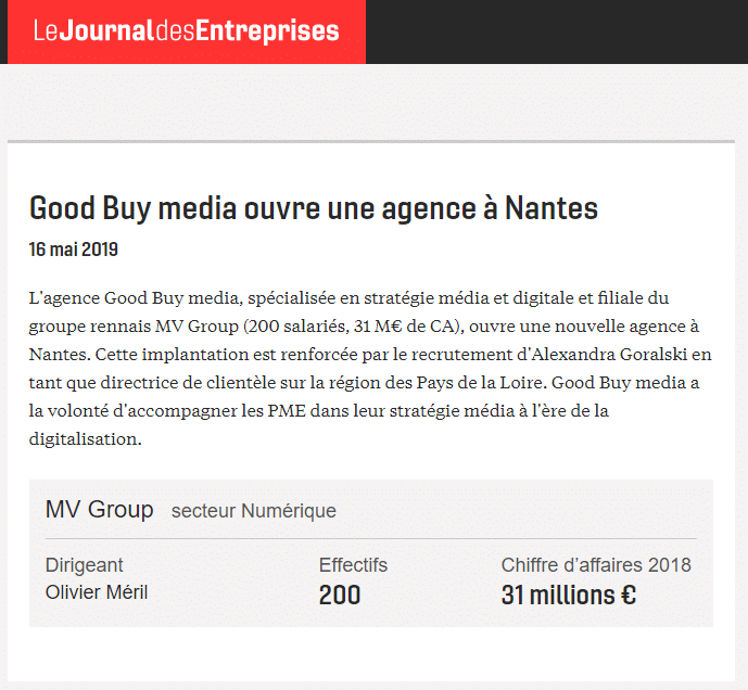 Good Buy media ouvre son agence à Nantes